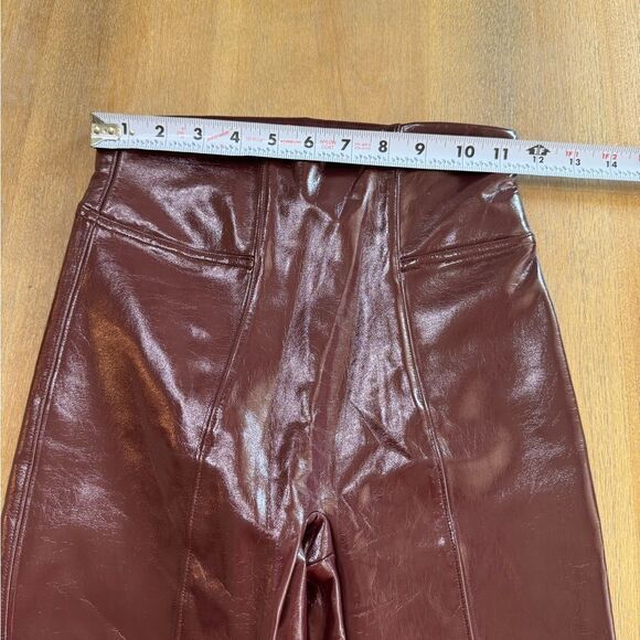 Spanx Faux Patent Leather Leggings XS Ruby High Rise Waist Shaping - Picture 4 of 14